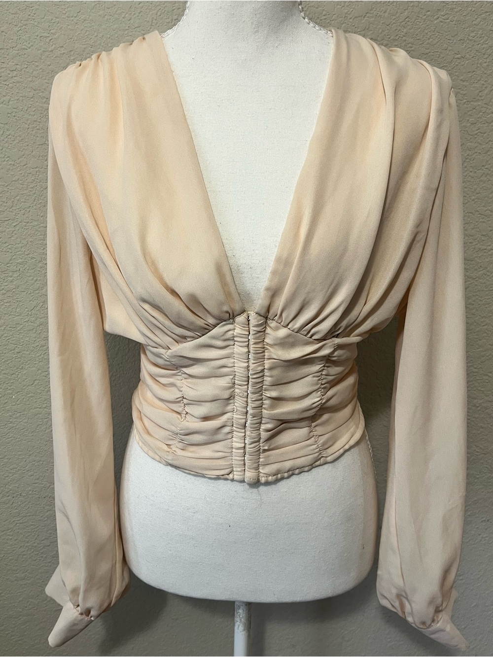 Privy Hook & Eye Ruched Corset Blouse